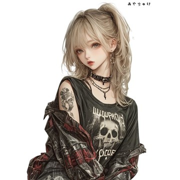 【10月新作5】07-094-0232 人物貼紙 輕龐克女孩