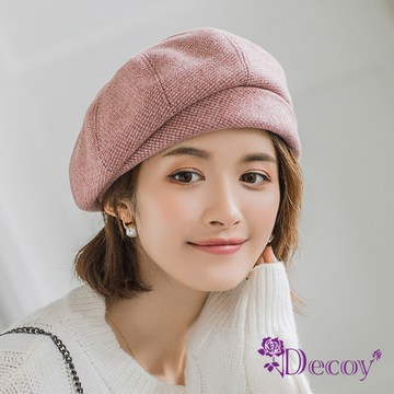 【Decoy】千鳥小格紋＊復古韓風八角貝雷帽/顏色可選