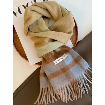 英倫復古格子純羊絨圍巾wool100%羊毛圍巾女冬季百搭保暖情侶圍脖
