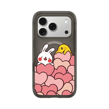 iPhone 18 Pro AirX 本質黑 - 懶散兔與啾先生 Lazy Rabbit and Mr.Chu - Hearts