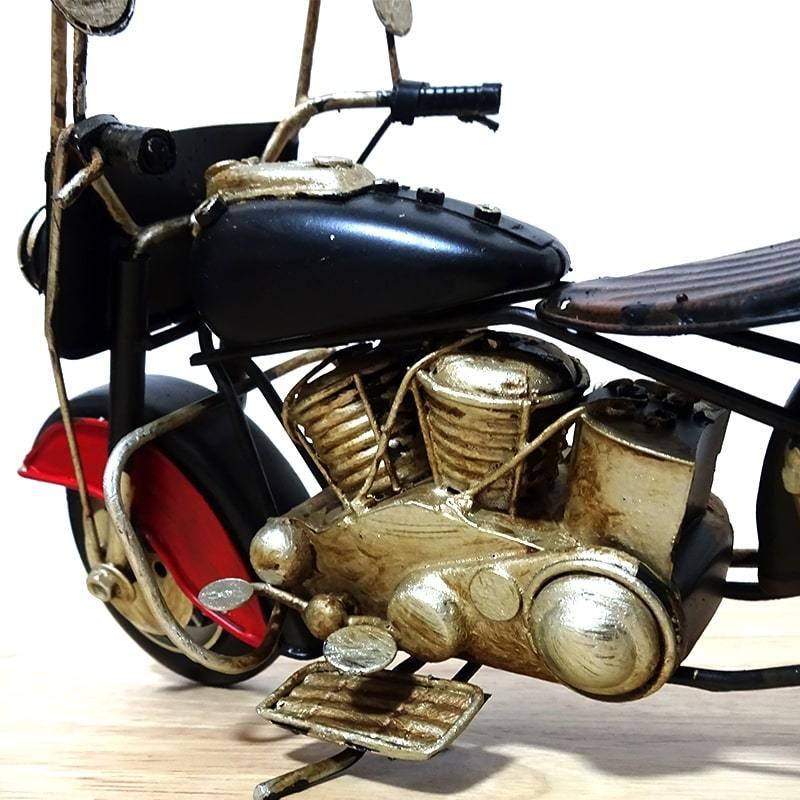 アメリカンバイク オブジェ かっこいい 置物 モーターサイクル WILD SEVEN BK ビンテージバイク アンティーク ブリキ おもちゃ US雑貨