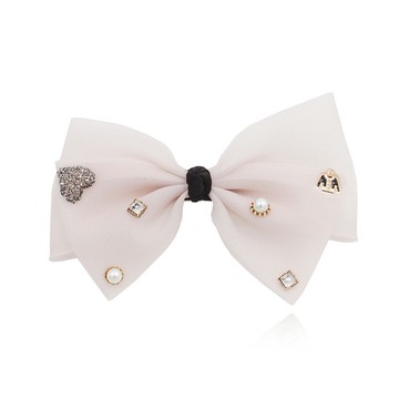 小香風帶鉆蝴蝶結發夾女夏后腦勺頂夾彈簧頭飾年新款頭花