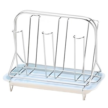 不銹鋼杯架附滴水盤 Set 6入 304不鏽鋼線材 家用  1個