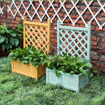 宅配免運😊花盆架實木花架陽臺戶外院子花園隔斷花箱槽網格鏤空爬藤架子田園
