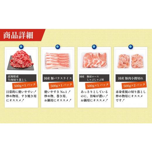 ふるさと納税 高知県 高知市 お肉の定期便　バラエティセット　(３か月)　お肉合計　7.5kg