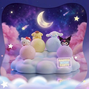 【Sanrio三麗鷗家族】發光月球夜燈 正版授權限定款 大耳狗 酷洛米 Hello Kitty凱蒂貓 布丁狗 造型燈具兒童節禮物小孩禮物入厝禮物床頭燈床頭櫃擺飾桌子裝飾女生朋友送禮百元交換禮物生日禮物