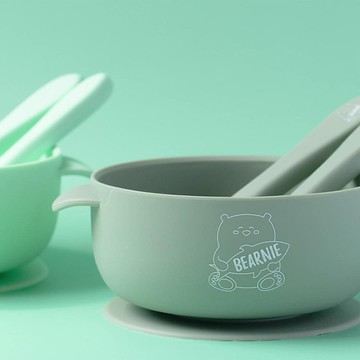 大熊好食吸盤碗(附贈湯叉)【多款】-新加坡Little Bearnie