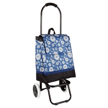 Quasi 風尚保冷購物車  1個  經典花紋 藍色