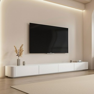 免運 實木巖板地臺電視柜現代簡約地柜家用客廳全實木極簡落地電視機柜