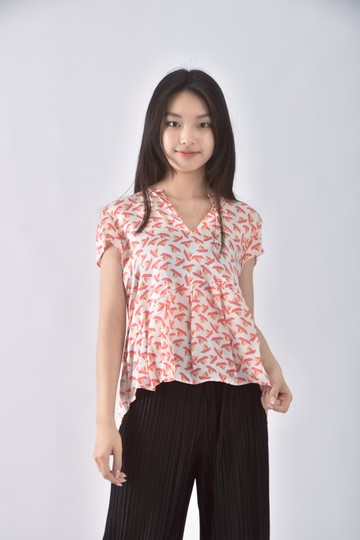 (S) max co純桑蠶絲粉色短袖上衣