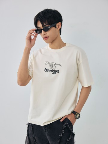 潮流恐龍標本圖案短T