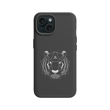 iPhone 15 SolidX 黑 - Animal Silhouette / 動物剪影 - 幾何-動物系列/虎