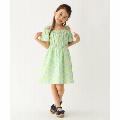 サンカンシオン キッズ 3can4on Kids 90cm 150cm 肩リボンフラワーワンピース 通販 Lineポイント最大get Lineショッピング