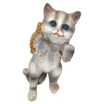 水族造景 背簍貓 灰色 魚缸裝飾  18 x 13 x 7.5cm  1個