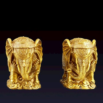 開光純銅象擺件 招財銅大象一對 辦公家居工藝品裝飾禮品風水擺設