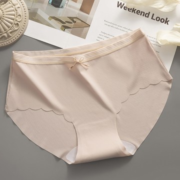 【STizi 史堤茲】(3入組)女士內褲 無痕冰絲內褲 舒適透氣 不夾臀裸感三角褲(豆沙粉)