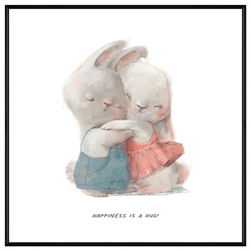 菠蘿選畫所 掛畫 HAPPINESS IS A HUG! 60 x 60cm 畫框 方版 APLS6652B  黑色