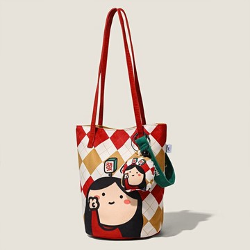 包包 韓版黑白條紋印花水桶包手提袋【W1221】NOV05｜2色  19LADY〔現貨〕