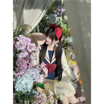 珠珠家原創白雪姬春季JK制服拼色水手服套裝日系學院風甜美童話感
