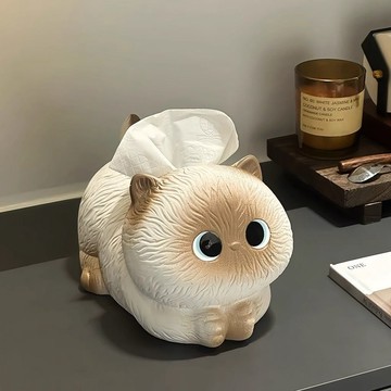 ❤韓式好物❤創意暹羅貓防摔紙巾盒ins風高顏值盒客廳桌面抽紙盒可愛禮物盒子