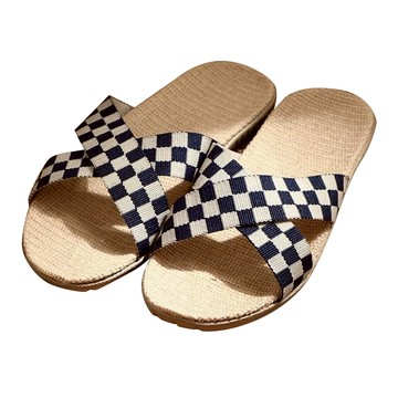 SHIMOYAMA EVA和風亞麻編織防滑室內拖鞋 織帶款  275mm  復古藍  1雙