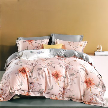 Grace Life 頂級精緻系列 60支100%天絲 美式信封枕套  草尖上的露  四件式兩用被床包  雙人