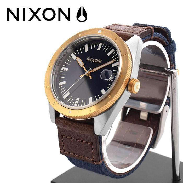 ニクソン NIXON 腕時計 ROVER 2 ネイビー-Brown ゴールド メンズ