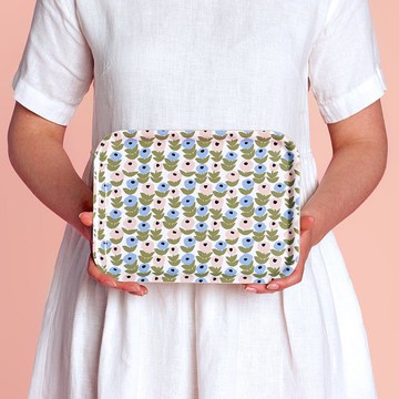 白樺木托盤 (花意粉藍mini)