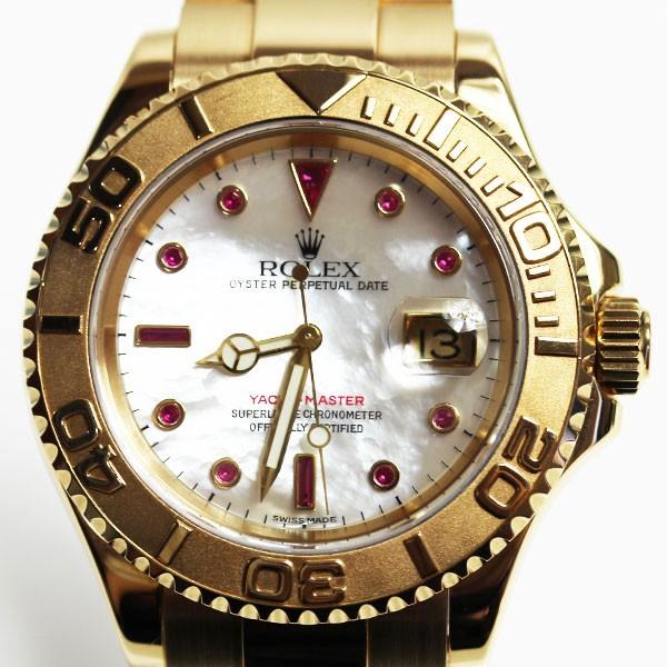 ROLEX ロレックス ヨットマスターYacht-Master シェル文字盤 ルビー11P腕時計 メンズ 自動巻き 16628NGR  あすつく/MT1955/中古 | LINEショッピング