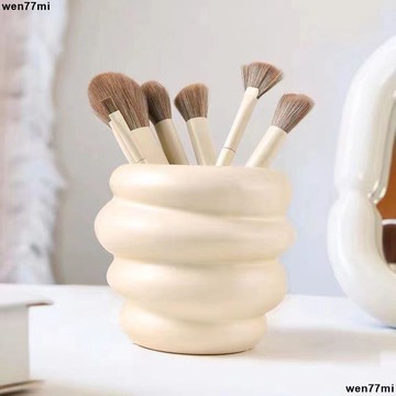 超實惠一 筆筒 收納筒 文具桶輕奢化妝刷收納筒ins風桌面高階感擺件化妝收納盒眼影刷子眉筆桶
