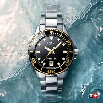 TISSOT 天梭 Seastar 1000 海洋之星300米潛水女錶-36mm T1202102105100