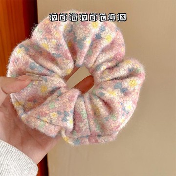 两件9.9折🔥臺灣出貨🔥可開發票✅甜美少女毛絨大腸髮圈女高級感頭繩扎頭髮皮筋高彈力發繩頭飾秋冬
