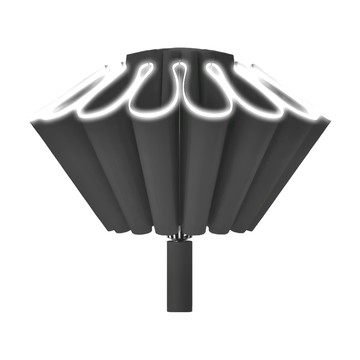 反光反向自動傘  航空級合金材質，雙玻纖加固結構，32骨抗暴風傘骨，105公分大傘面設計，一甩即乾  曜石黑