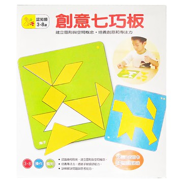 信誼 創意七巧板 建立圖形與空間概念 培養創意和專注力 12張68個圖形挑戰 認知識類3-8歲  1盒  Multi-color