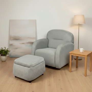 【BNS美學】Rollcubes | LJK01奶油風360°旋轉單人沙發椅 單人沙發椅| 圓弧造型設計感休閒椅