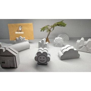 210 台灣手作 水泥 擺件 裝飾品 收納 名片夾 便簽夾 照片架 標籤牌 價格牌 擺飾 桌上收納 辦公桌收納 小擺件
