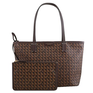 TORY BURCH 147748 EVER 撞色花紋子母肩背托特/購物包.深咖