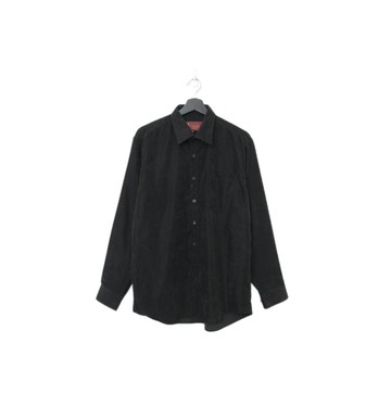 Back to Green-燈芯絨長袖襯衫 簡約 黑色 質感 DL-05//vintage