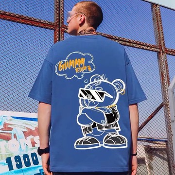 M-8XL韓版夏季衣服 素t 潮流 日系 短袖T恤 男生 寬鬆 嘻哈 大尺碼 情侶 五分袖 短T（HQG62）【壹號站】