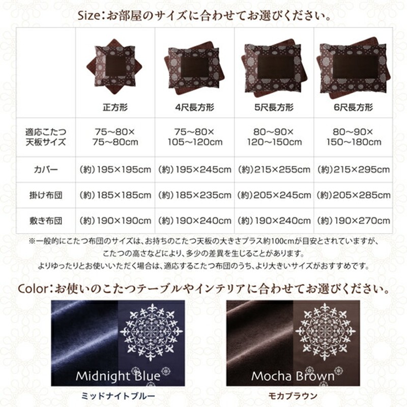 お得なセットが選べるザブザブ洗えるレース柄カバー＆防ダニこたつ布団