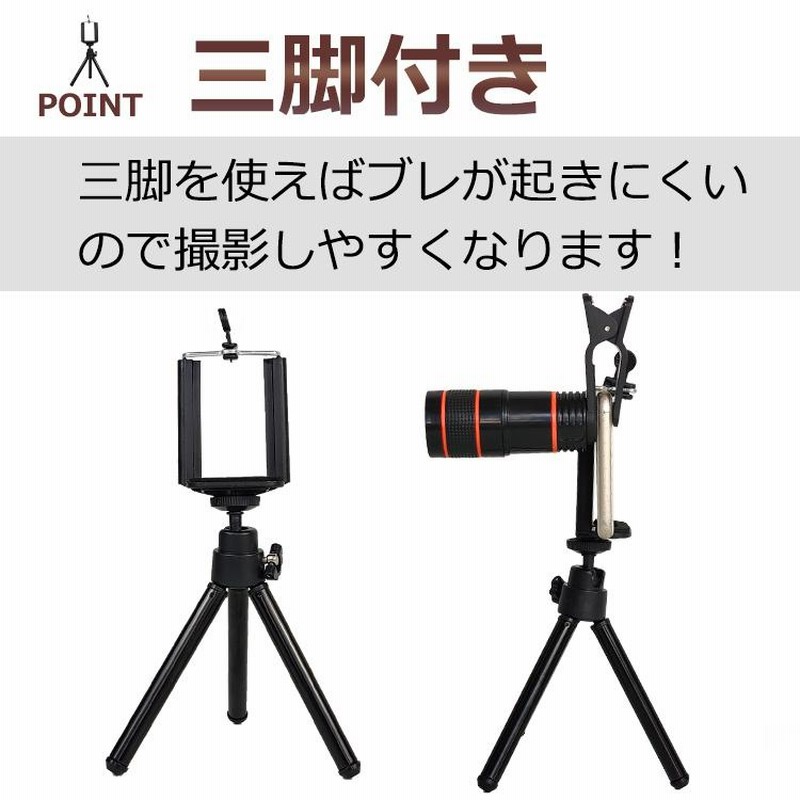 カメラ カメラレンズ 望遠 ズーム8倍 魚眼 広角 レンズ2種類