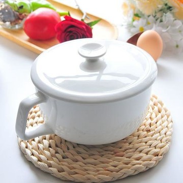 泡面杯泡面碗早餐杯大號陶瓷帶蓋牛奶豆漿方便面家用食堂唐山骨瓷