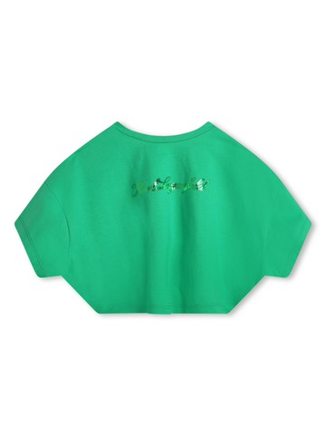Karl Lagerfeld Kids - Karl Signature cropped T-shirt - kids - Cotton - 16 - Green