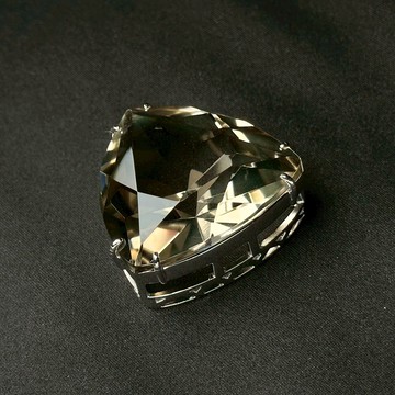 茶晶 巨無霸 大項鍊 |天然無燒 三角 旺財 自信 五行補土 天然晶礦項鍊 925純銀 S25AT27-102