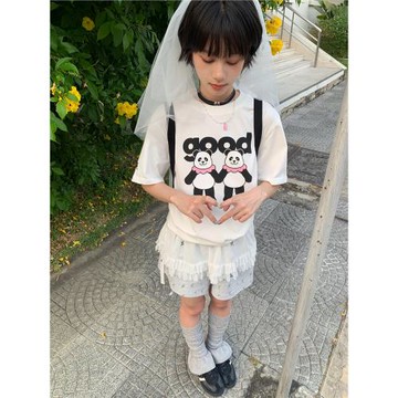 美好商店MeihaoStore疊穿bi備的星星網紗雙層綁帶屁簾