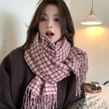 🔥3件8折🍊臺北出貨🍊可開發票格子圍巾女冬季小香風保暖秋冬季加厚圍脖新款學生復古韓版披肩
