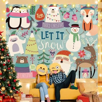 聖誕掛布 聚酯纖維  動物元素  95 x 73cm  1條