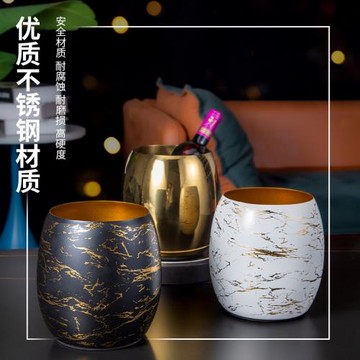 時尚漸變香檳桶不銹鋼冰桶創意蛋殼冰桶家用酒吧ktv啤酒冰桶擺件