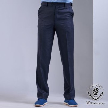 BARONECE 紳士首選寬條平面西褲_藍(617101-11)