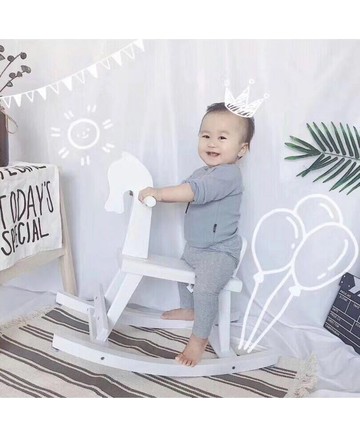 兒童攝影道具小木馬新款拍照道具寶寶拍攝道具影樓創意道具搖馬